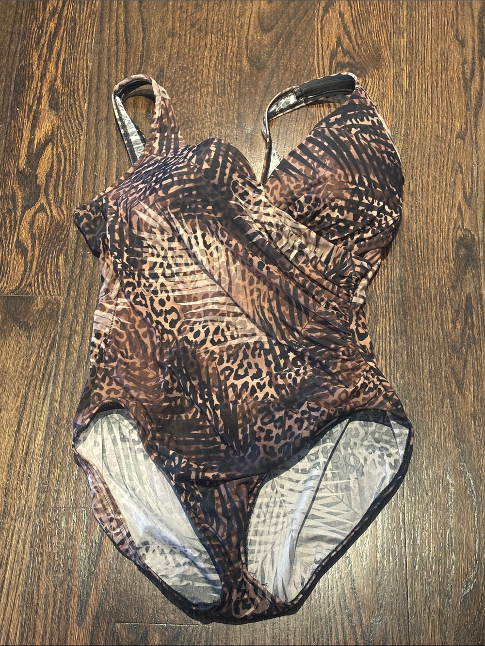 Miraclesuit Brown and Black Animal-Print One-Piece Swimsuit